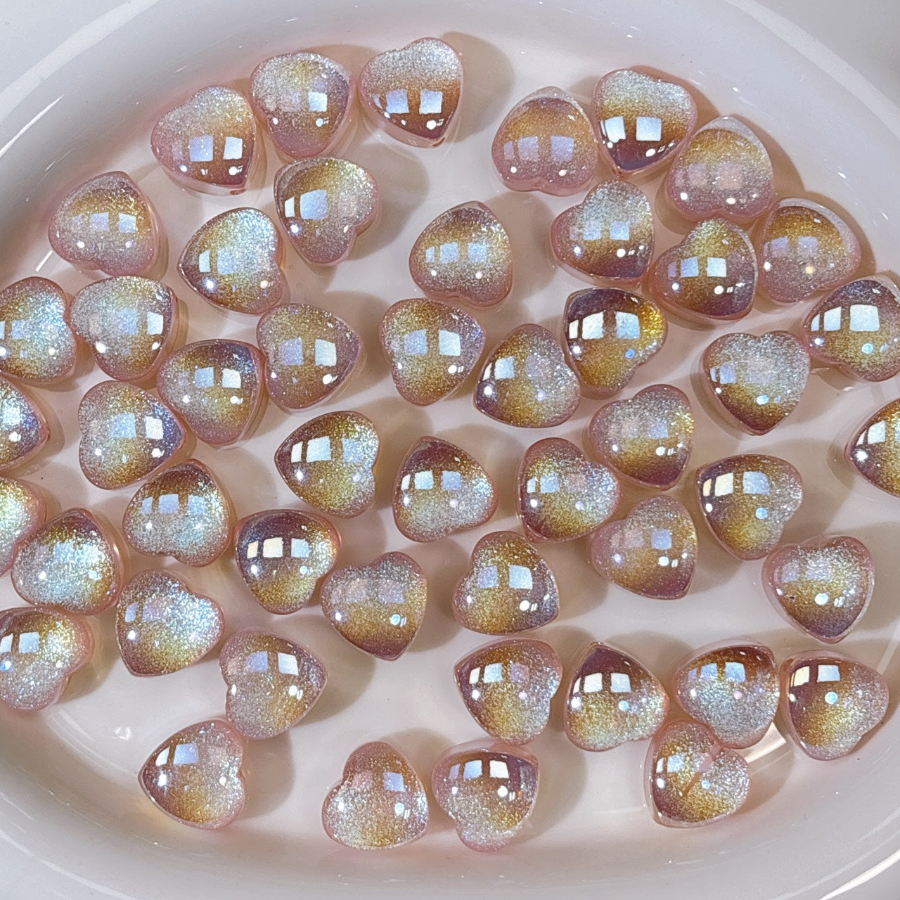 ティンカー♡ハート No.5ピンク 光学ビーズ 15㎜