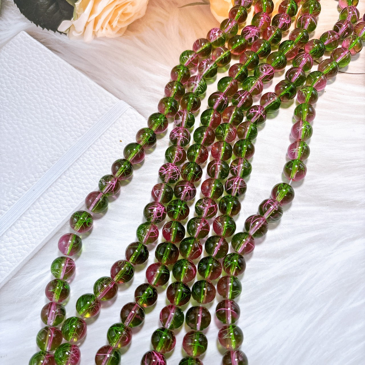 若花 ガラスビーズ 1連 (10㎜)