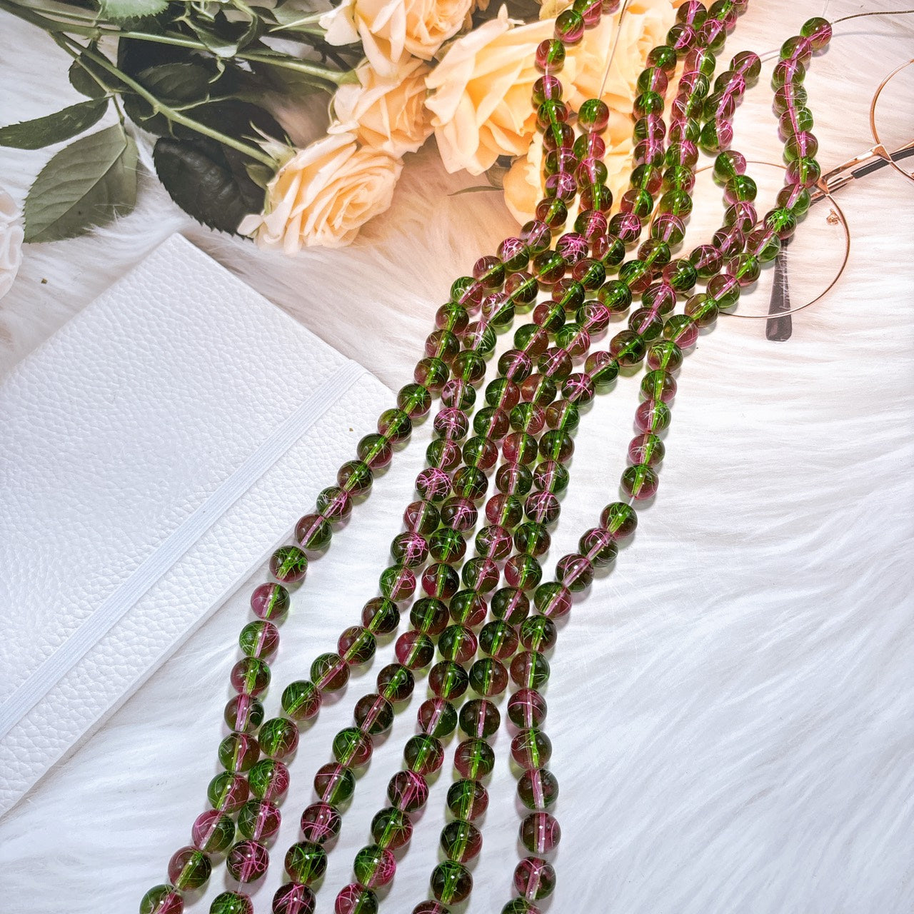 若花 ガラスビーズ 1連 (10㎜)