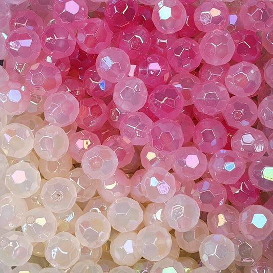 UV変色 オーロラ多面カットビーズ 16㎜