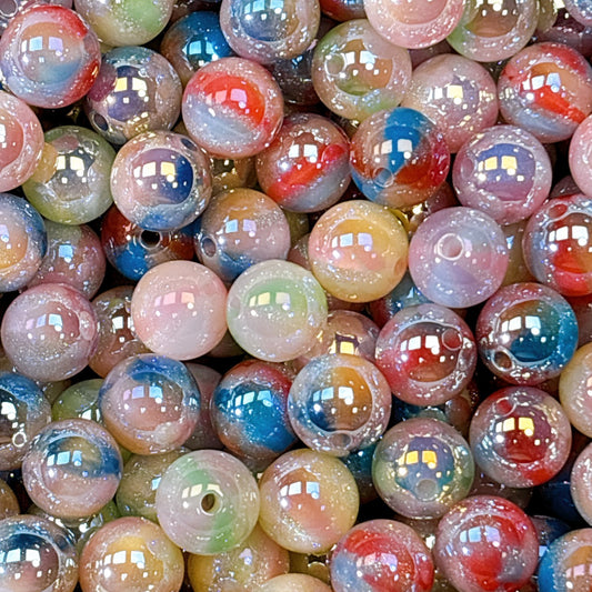 【特価】煌線飴 全8色MIX 光学ビーズ 16㎜ (100個)