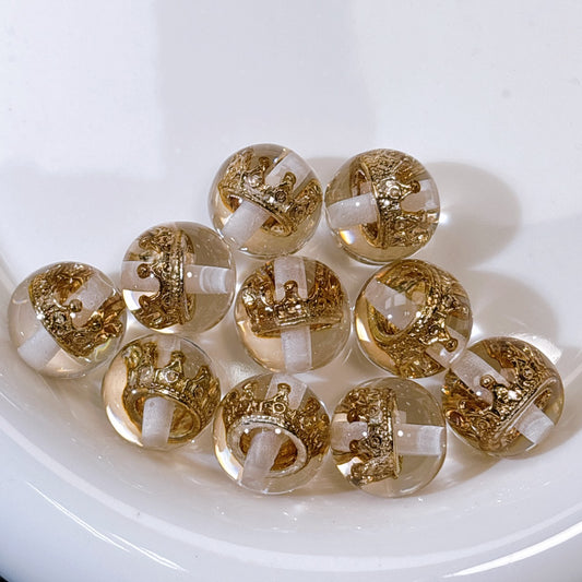 ロイヤルクラウン ゴールド レジンビーズ 16㎜