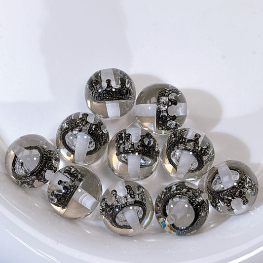 ロイヤルクラウン ガンメタ レジンビーズ 16㎜