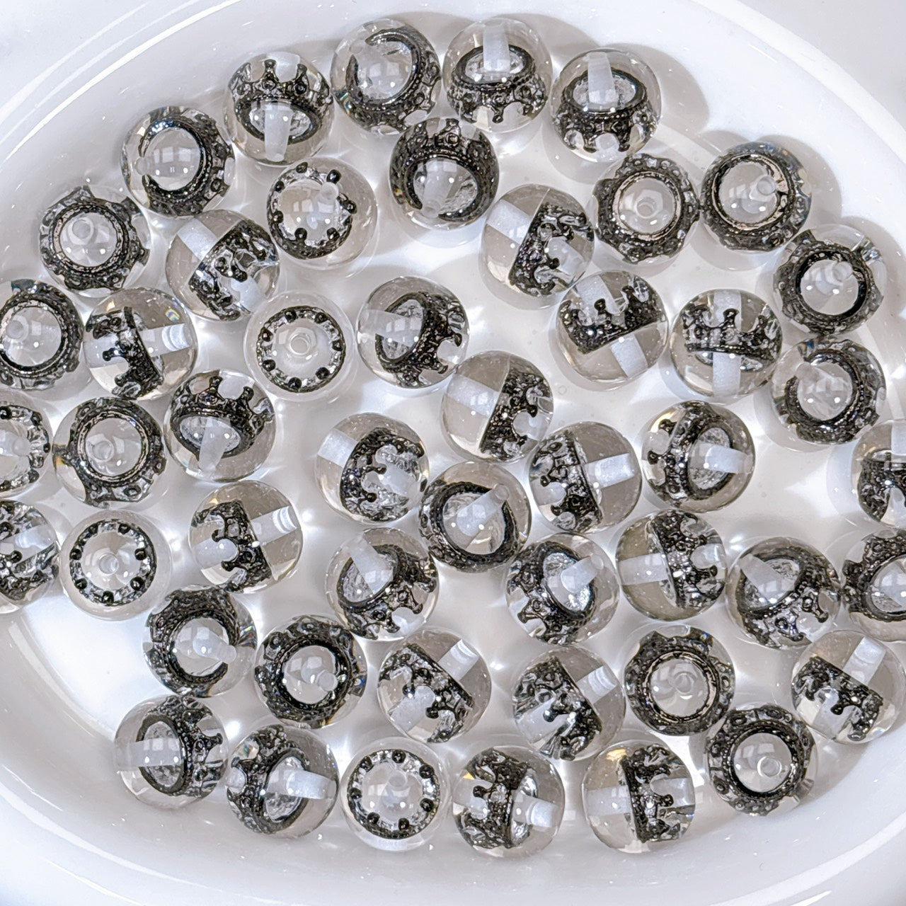 ロイヤルクラウン ガンメタ レジンビーズ 16㎜