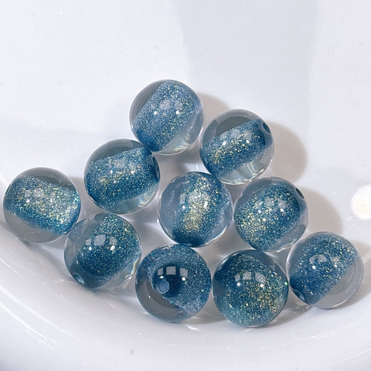 夜光 アイスフォール ネイビー レジンビーズ 16㎜