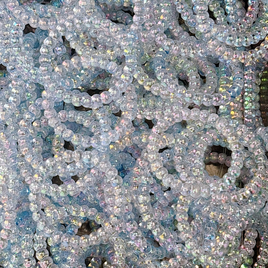 ⚠️1日1人1点・ 訳アリ【特価】オーロラぽこぽこ輪っか ブルー ビーズ 38㎜