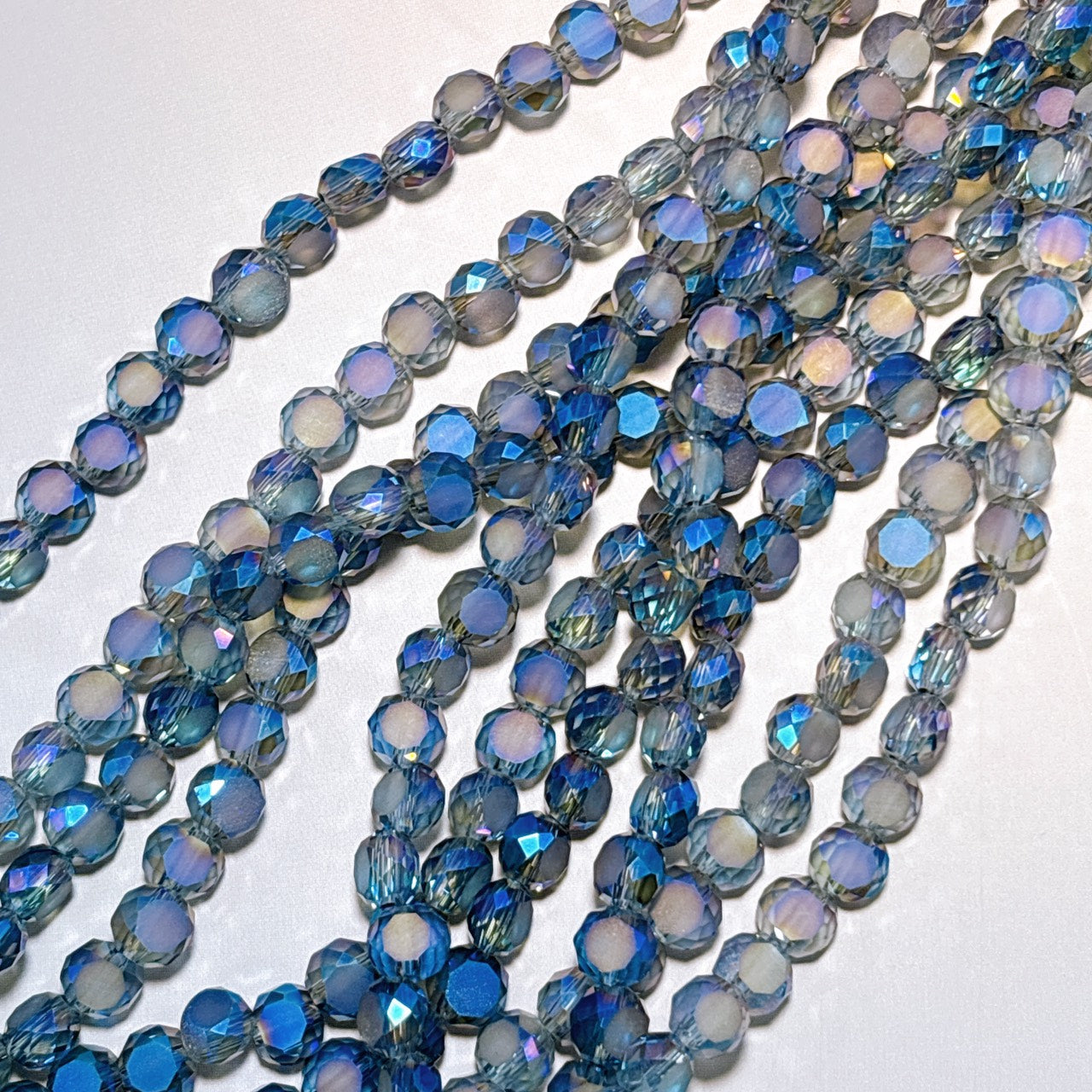 【特価】高品質 多面カット ガラスビーズ 青系 (4㎜)