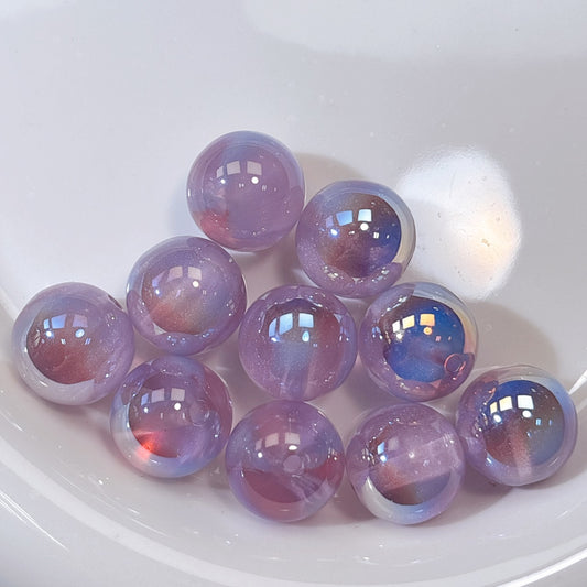 高品質 シラーinクリア パープル系 光学ビーズ 16㎜