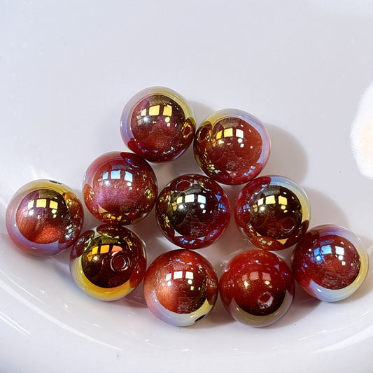 高品質 単色シラーDEEP レッド 光学ビーズ 16㎜