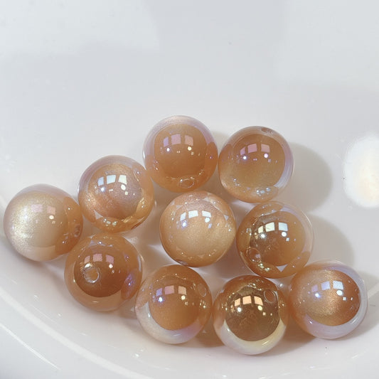 高品質 単色シラーDUSTY キャメル 光学ビーズ 16㎜