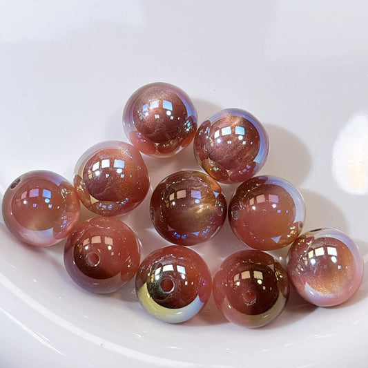 高品質 単色シラーDUSTY ピンク 光学ビーズ 16㎜