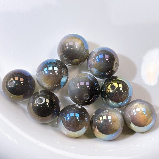 高品質 単色シラーDUSTY グレー 光学ビーズ 16㎜