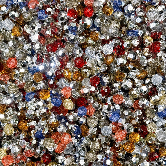 シルバー×クリアカラー 多面カットビーズ  8㎜